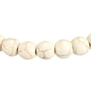 Unisex White Stone Agate Colorful Beads Prayer Elastic Bracelet