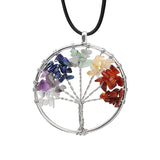 Trendy Multicolor Tree of Life Pendant Necklace Christmas Gift for Women