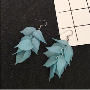 Ear Drop Earring Leaves The Morning Glory Tassels Dangle