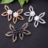 Sweet Crystal Flower Pearl Earring Party Jewelry for Women