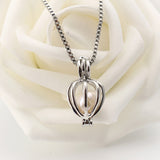 Retro Artificial Pearl Necklace Unique Hollow Openable Lantern Pendant Chain Jewelry for Men Women