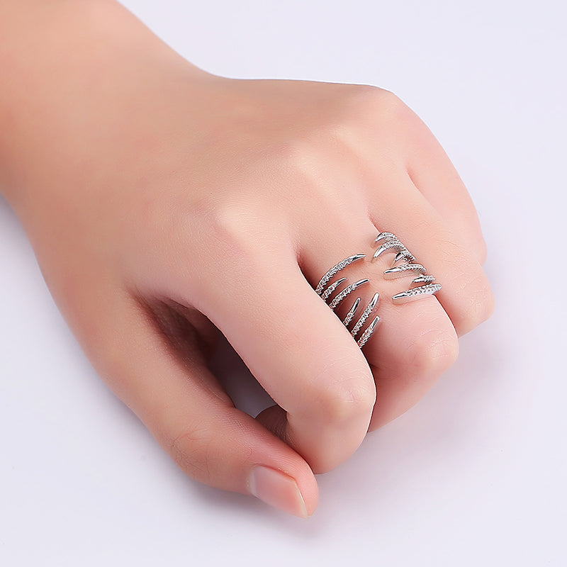 Trendy Platinum Plated Rhinestones Women Gift Ring