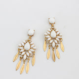 Bohemian White Gem Drop Earrings