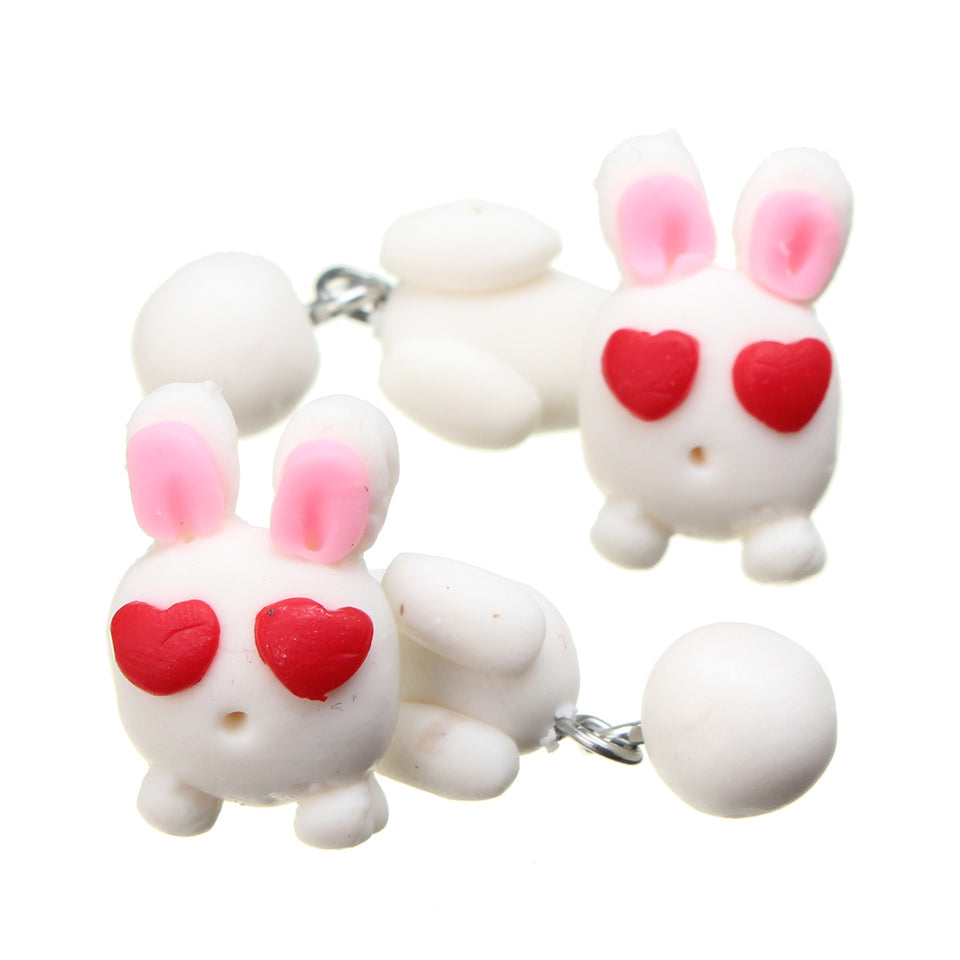 Cute Handmade Polymer Clay Cartoon Animal Earrings For Women