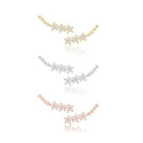 Trendy 925 Silver Needle Star Inlay Zircon Crystal Stud Earrings Jewelry for Women