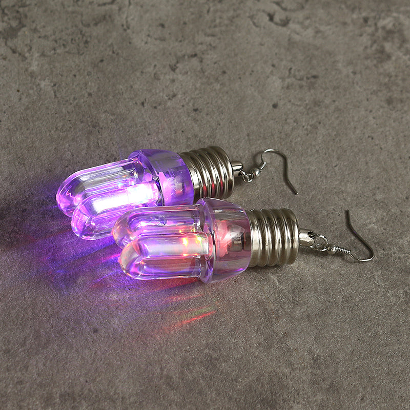 Cute LED Bulb Flashing Earrings Party Accessories for Women