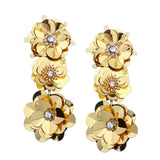 Trendy Hand-made Sequins Three-dimensional Flowers Earrings