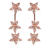 925 Sterling Silver Flower Earrings Dazzling Zirconia