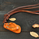 Genuine Leather Flip-Flops Outdoor Beach Necklace