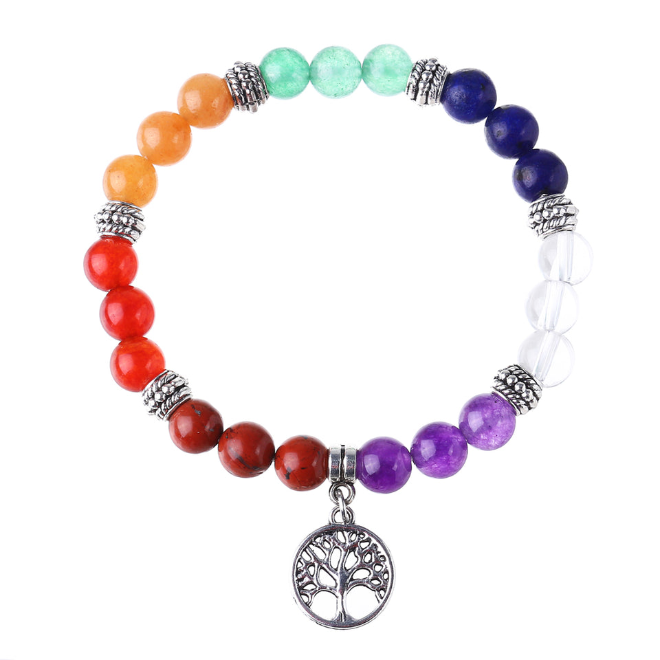 Yoga Balance 7 Chakra Colorful Beads Bracelet Ball Crystal