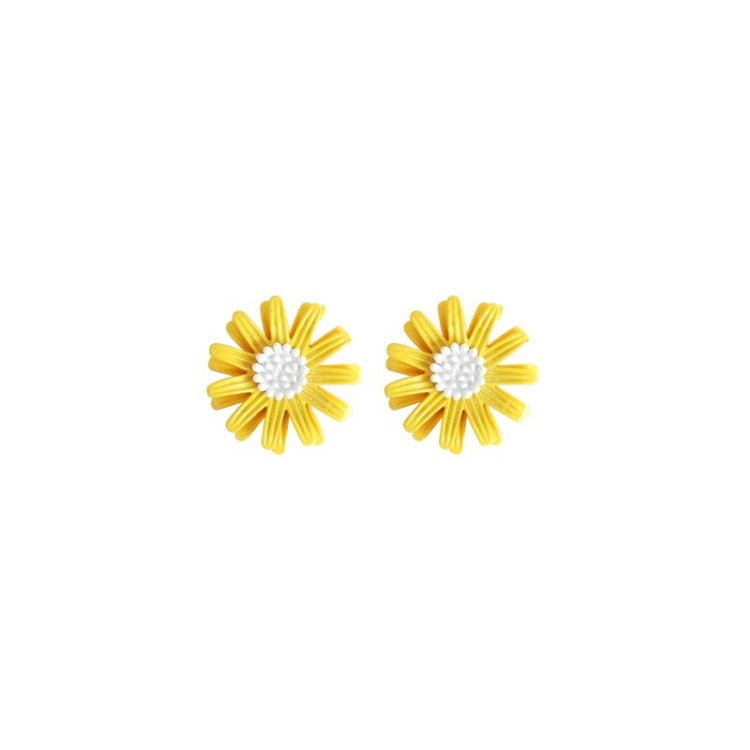 Daisy Flower Stud Earrings Fashion Yellow White Earrings