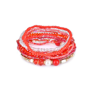 Bohemian Women Jewelry Colorful Multilayer Adjustable Bead Bracelet Best Gift for Girl