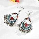 Ethnic Exaggerated Multielement Triangle Fan Shaped Earring