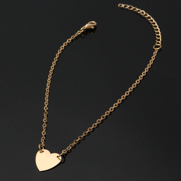 Sweet Love Heart Alloy Foot Ankle Chain For Women Adjustable