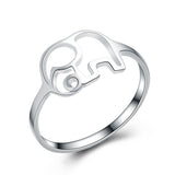 Cute 925 Sterling Silver Elephant Finger Ring Women Jewelry