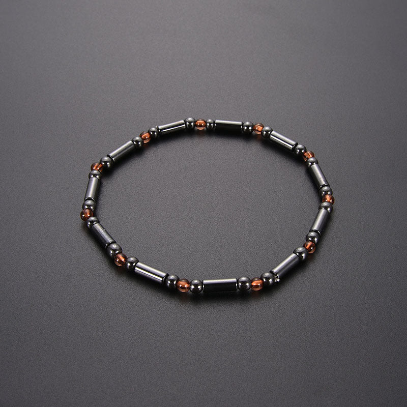 Unisex Minimalism Magnet Stone Beads Elastic Anklet Bracelet