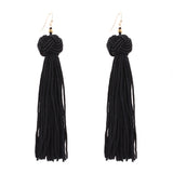 Vintage Manual Braided Rope Knot Long Tassel Women Earrings