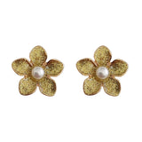 Flower Gold Pearl Earrings Jewelry for Women