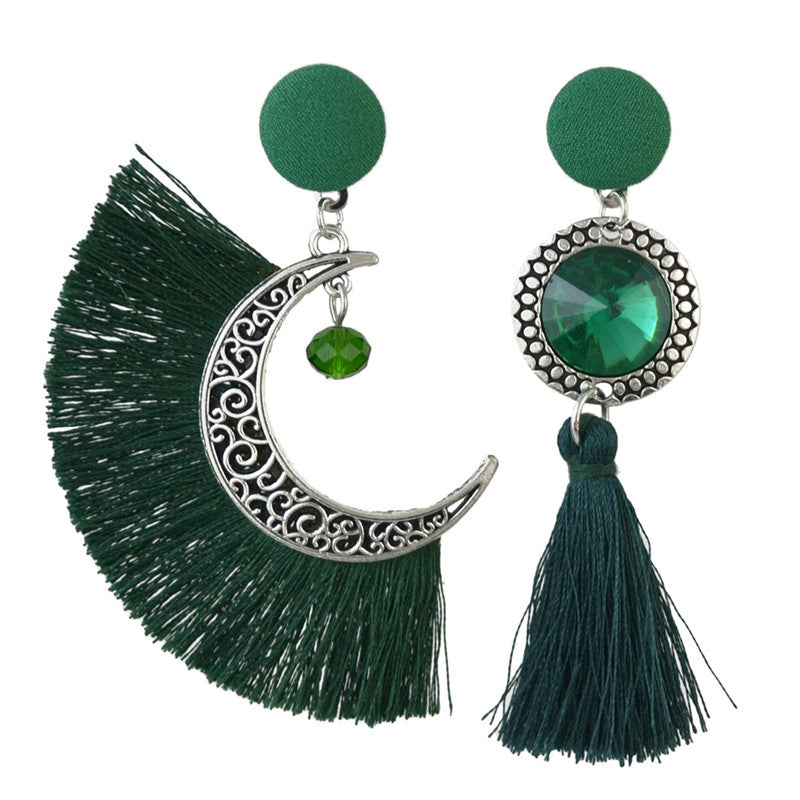 Bohemian Crystal Moon Drop Earrings Dangle women's Earrings