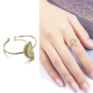 Lovely Lemon 18K Gold Zircon Rings Jewerly Gift for Women