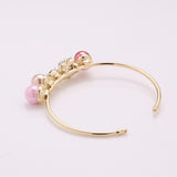 Trendy Open End Artificial Pearl Rhinestone Geometric Bracelets Gift for Women