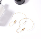 Punk 18K Gold Plated Cone Charm Piercing Hoop Earrings Jewelry for Women Best Gift