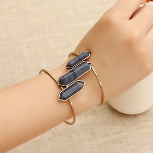 Retro Resin Bullet Open End Women Bangle Bracelets