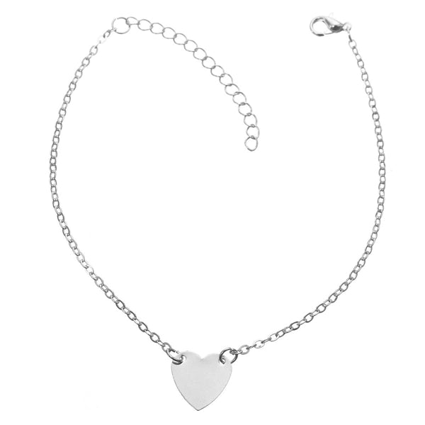 Sweet Love Heart Alloy Foot Ankle Chain For Women Adjustable