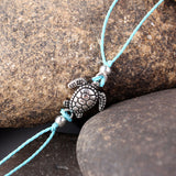 Bohemian Turtle Anklets Adjustable Wax Rope Black Blue White