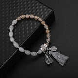 Trendy Women's Beaded Tassel Bracelet Love Charm