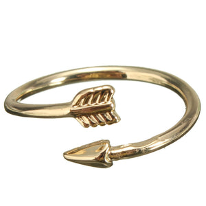 Punk Gold Silver Arrow Through A Heart Wrap Opening Rings Adjustable for Women