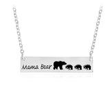 Creative Letters Engraved Mama Bear Pendant Necklace Cute