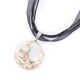 Bohemian Ocean Romance Shell Pearl Inside Hemisphere Pendant