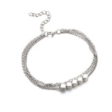 Trendy Sterling Silver Plated  Beads Anklet