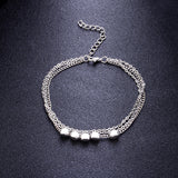 Trendy Sterling Silver Plated  Beads Anklet