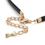 Leather Collar Short Necklace Zircon Clavicle Cord Necklaces