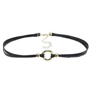 Punk Women's Choker Dacron Circle Charm Simple Style Clavicle Necklace Clothing Accessories