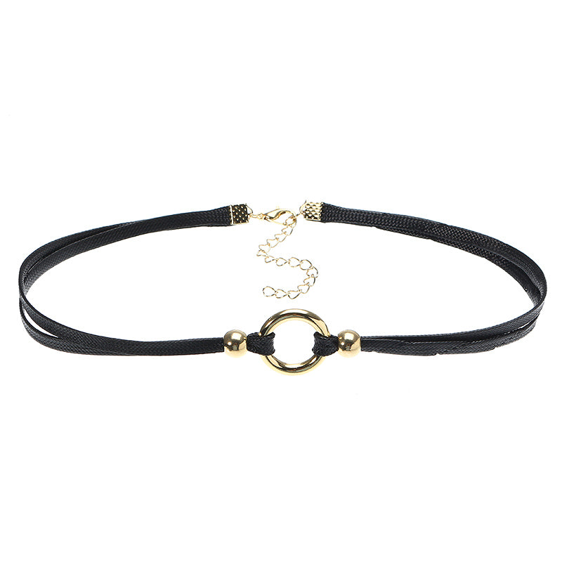 Punk Women's Choker Dacron Circle Charm Simple Style Clavicle Necklace Clothing Accessories