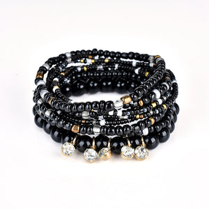 Bohemian Charming Bracelet Beads Rhinestone Multilayer Bracelets for Women