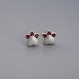 Women Cute 925 Sterling Silver Cat Claws Stud Earrings Gift