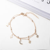 Cute Beads Moon Star Multilayer Barefoot Sandals Anklet