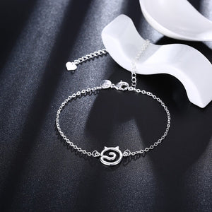 YUEYIN Trendy Silver Plated Cat Shape Anklet Foot Chain