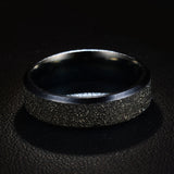 Stainless Steel Frosted Rainbow Color Black Couple Ring