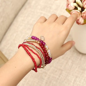 Bohemian Multilayer Bracelet Beads Crystal Bracelets Women Accessories