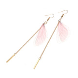 Sweet Chiffon Wings Asymmetric Artificial Pearl Women Earrings