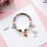 Bohemia Sweet Glass Beaded Bracelet Charm Bangles Deer