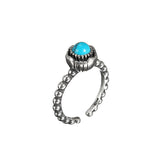 Vintage Black Onyx Blue Turquoise Opening Ring For Women