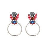 Elegant Colorful Rhinestone Piercing Drop Earrings