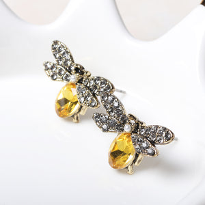 Luxury Oktant Rhinestone Crystal Ear Stud 18K Gold Plated