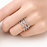 Stackable Twining Clear CZ Ring Dazzling Zirconia Rings